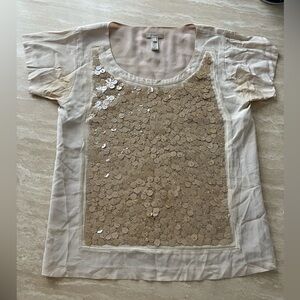 J. Crew Cream Sequin Blouse
